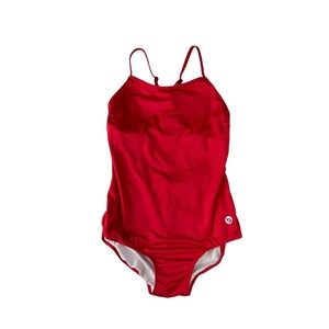 BALEAF Red One Piece Swimsuit Women's 38 Athletic Racerback Open Back Fits Large